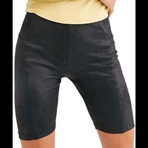 Free People Faux Leather Biker Shorts Small